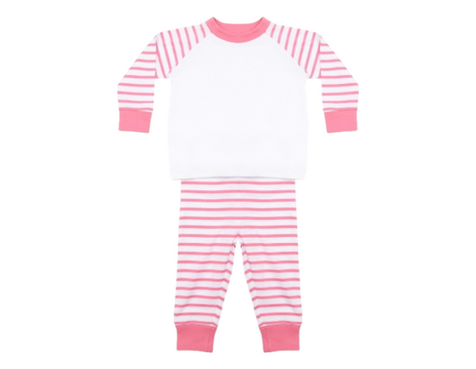 Childrens Sublimation Pink Striped Pyjamas