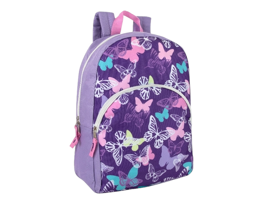 Childs purple Butterfly Patterned Backpack