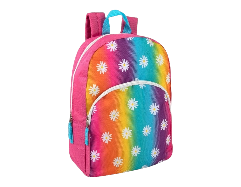 Childs Rainbow Daisy Patterned Backpack