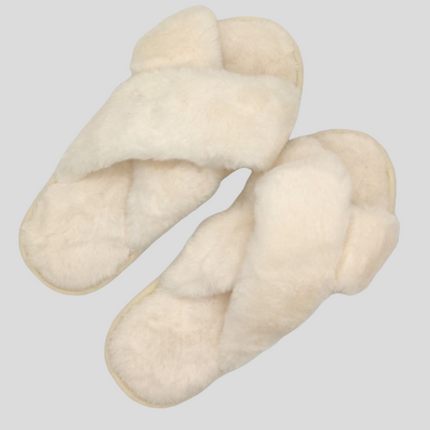 Criss Cross Fluffy Slippers