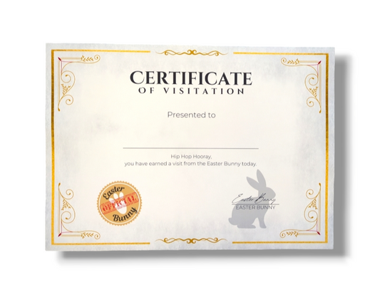 Easter Bunny Visit Certificate