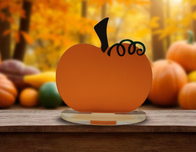 Orange Acrylic Pumpkin On Stand