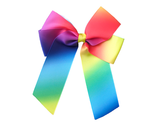 Rainbow Hair Bow 6" Long