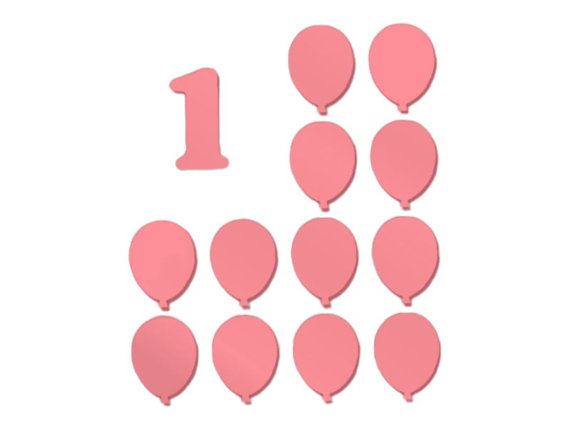 Acrylic Baby Milestone Balloons Pink