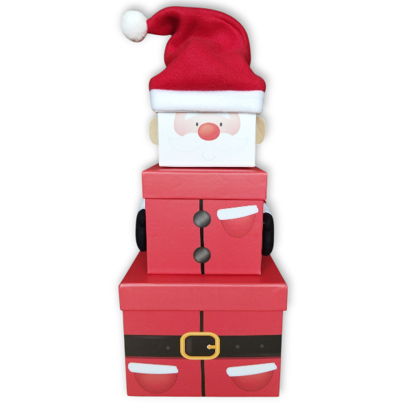 Plush Santa Christmas Stacking Boxes