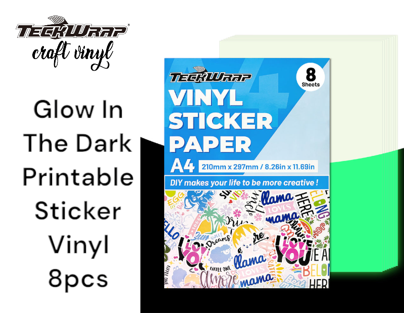 Teckwrap Glow In The Dark Printable Sticker Vinyl Barton Craft Blanks Ltd