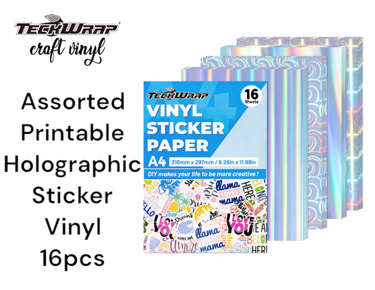 Teckwrap Assorted Holographic Printable Sticker Vinyl