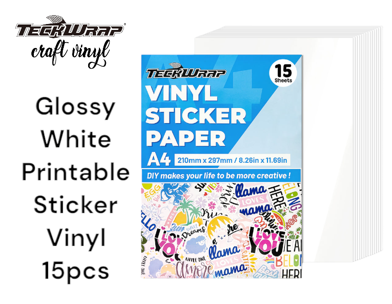 Teckwrap Gloss White Printable Sticker Vinyl – Barton Craft Blanks Ltd