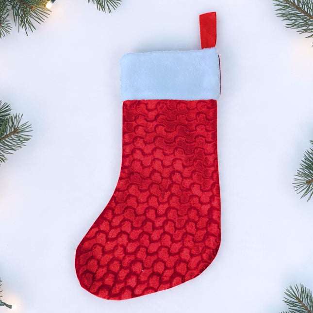 Red Velvet Fur Trimmed Christmas Stocking