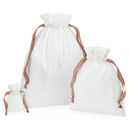 Rose Gold Ribbon Drawstring Bag