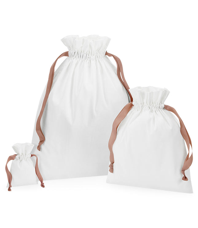 Rose Gold Ribbon Drawstring Bag