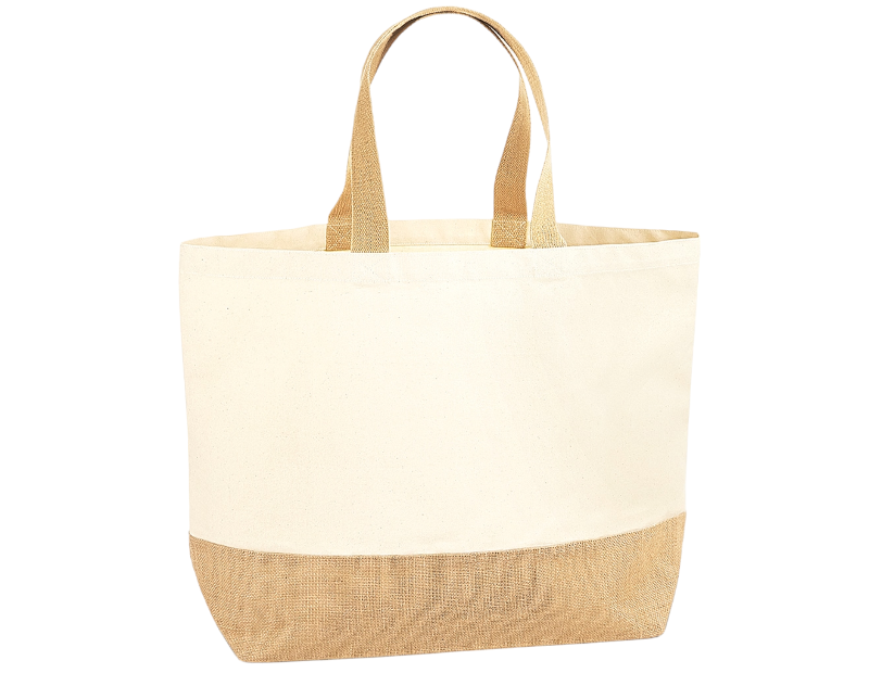 Jute Base Canvas Tote XL Bag (W452)