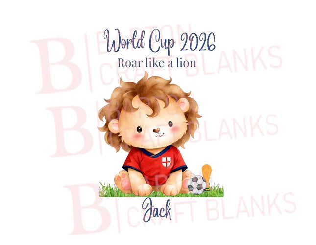 World Cup Lion England Red Shirt Custom UVDTF