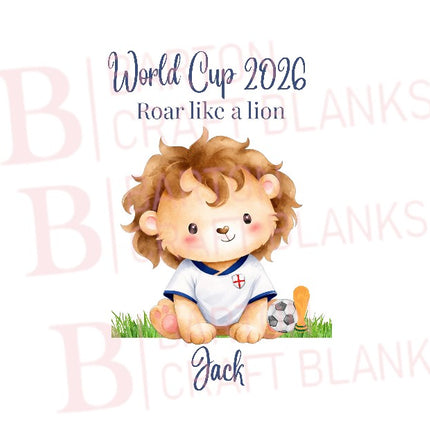 World Cup Lion England White Shirt Custom UVDTF