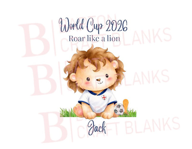 World Cup Lion England White Shirt Custom UVDTF