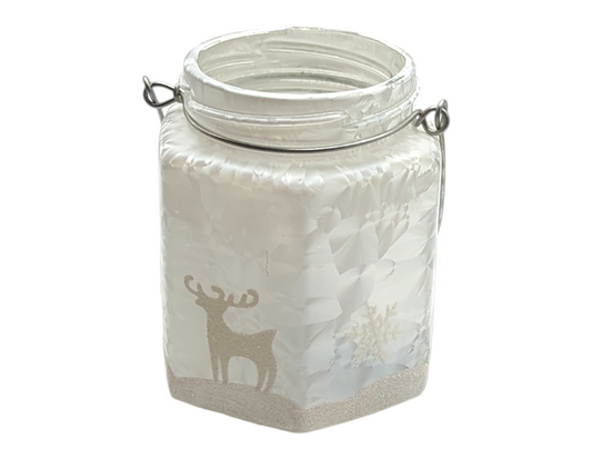 Frosted Christmas Candle Holder