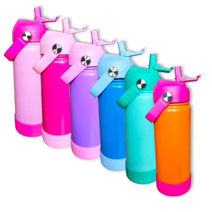 Double Walled Metal Tumbler Water Bottle With Straw