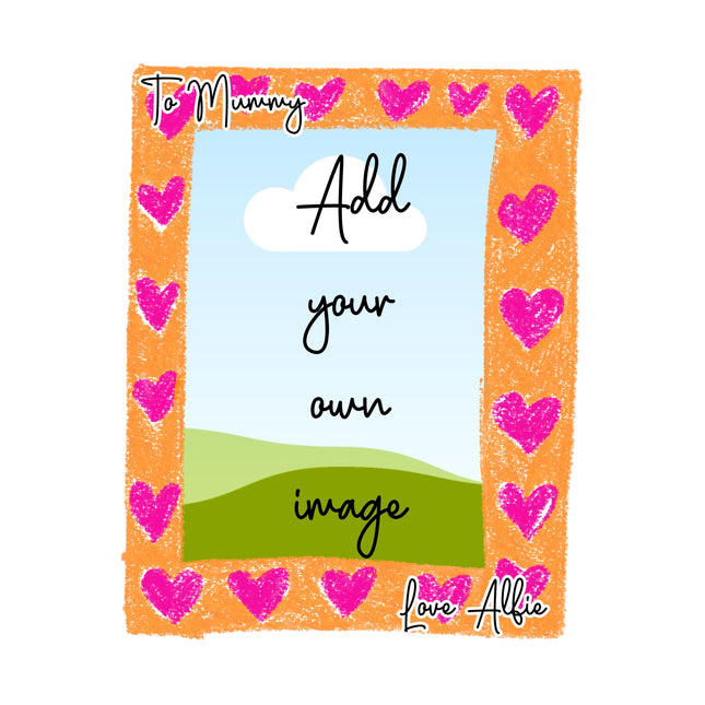Mothers Day Childs Drawing In Heart Frame UVDTF
