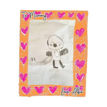 Mothers Day Childs Drawing In Heart Frame UVDTF