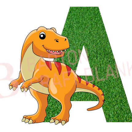 Dinosaur Theme Letter Decal UVDTF