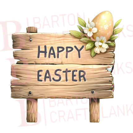 Happy Easter Sign Post UVDTF