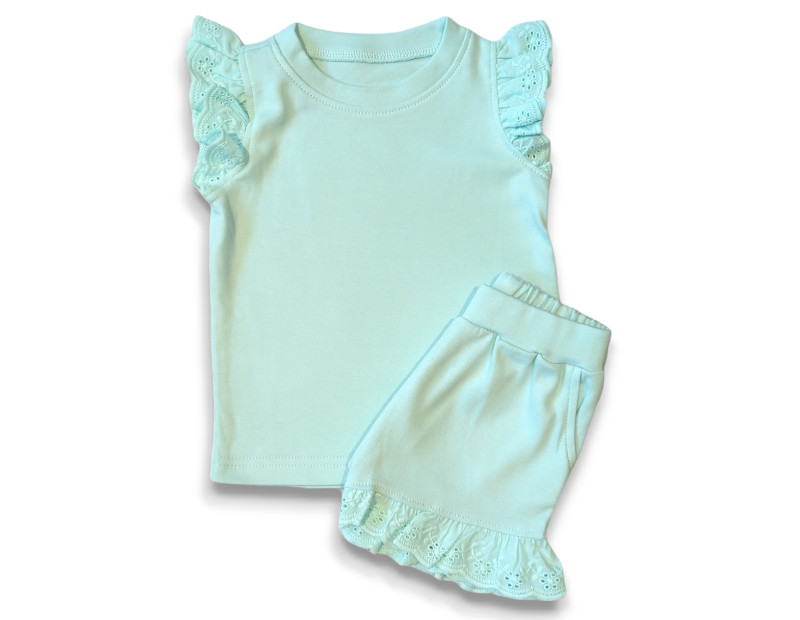 Anglaise Duck Egg Short & Top Set