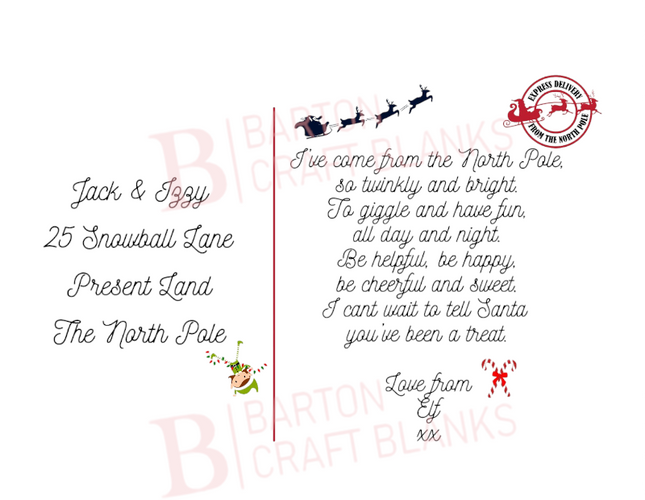 Christmas Elf Postcard Arrival UVDTF