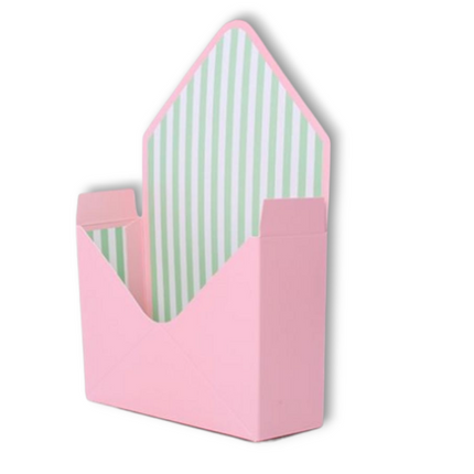 Pink With Stripes Flower Envelope Box