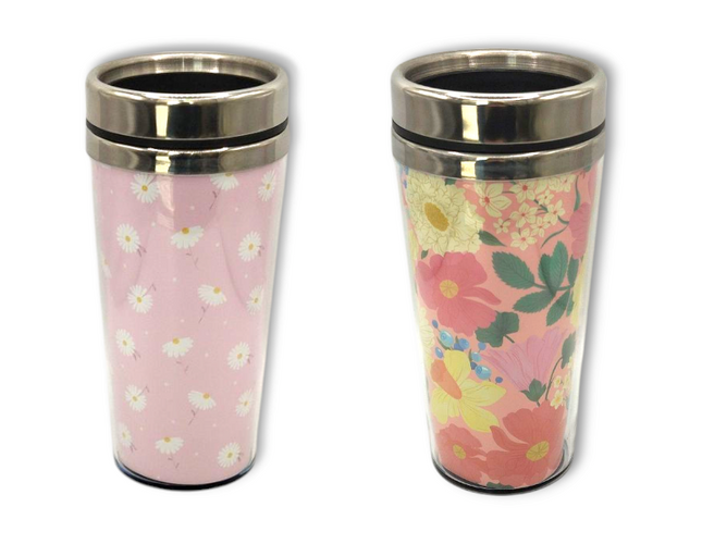 Pink Floral Travel Mug