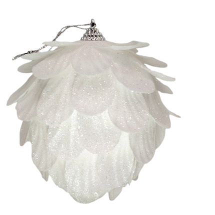 White Feather Effect Bauble