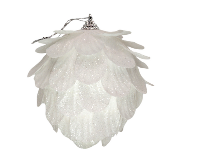 White Feather Effect Bauble