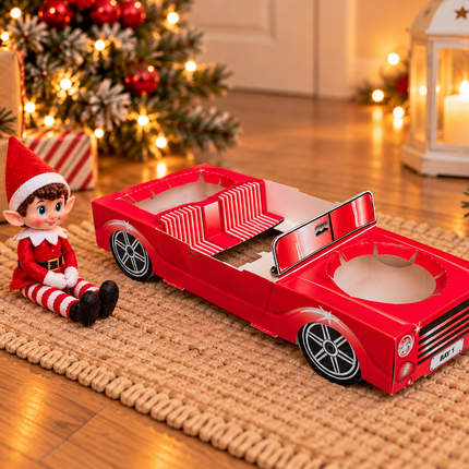 Elf Arrival Red Cardboard Sports Car