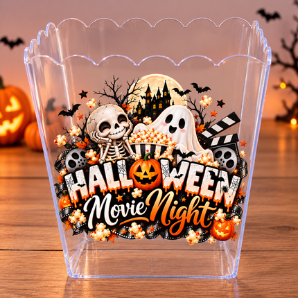 Halloween Movie Night Popcorn Tub UVDTF