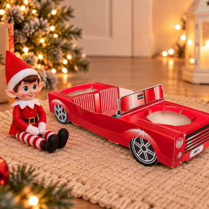 Elf Arrival Red Cardboard Sports Car
