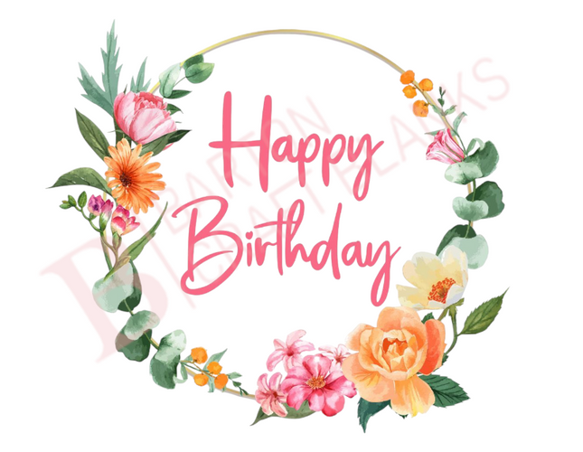 Happy Birthday Wreath UV-DTF