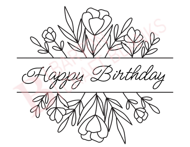 Happy Birthday Black & White UV-DTF