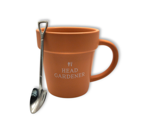 Head Gardener Plant Pot Mug With Shovel Spoon