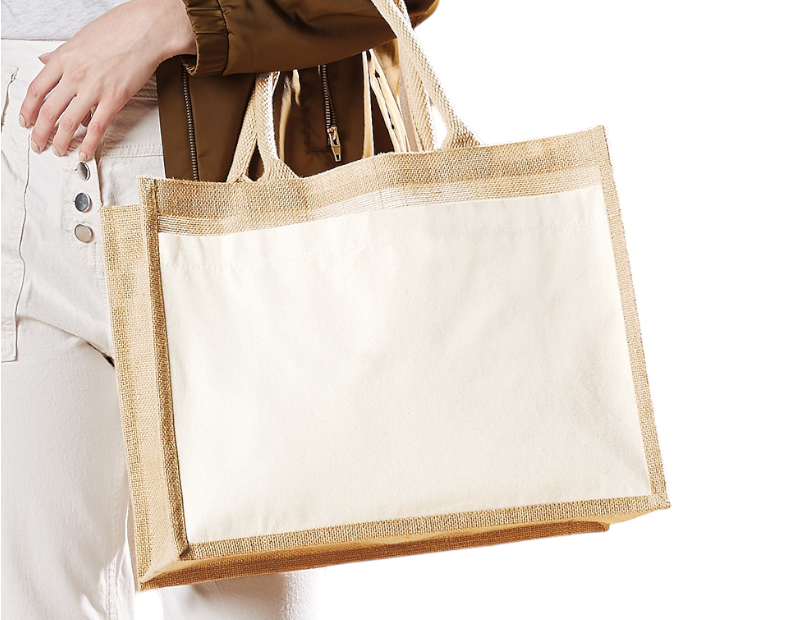 Pocket Jute Shopper Bag W427