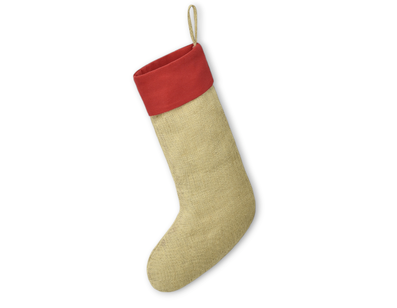 Natural Jute Christmas Stocking