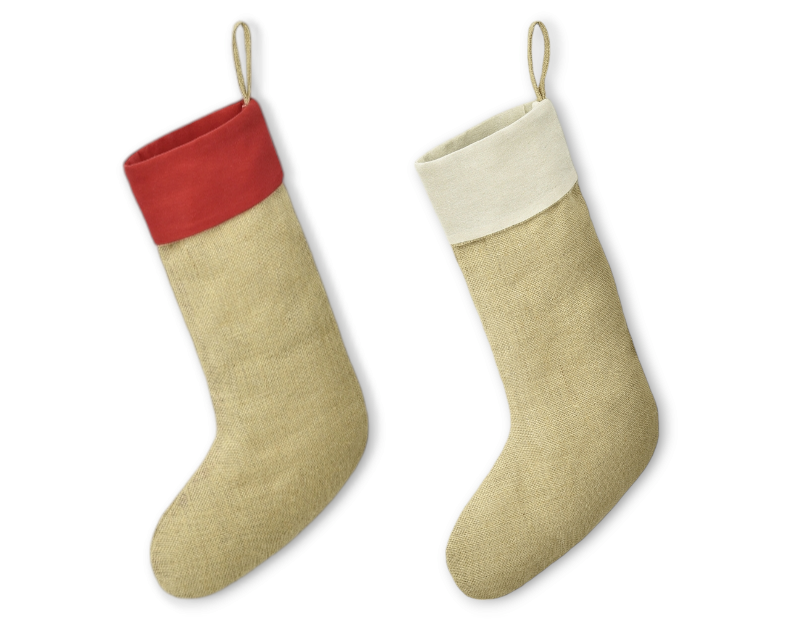 Natural Jute Christmas Stocking