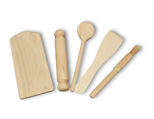 Children's Wooden Baking Utensils Set