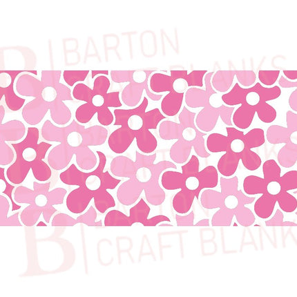 Pink Flowers Libby Cup Wrap UVDTF