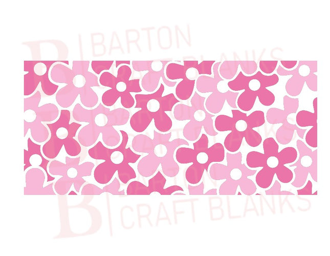 Pink Flowers Libby Cup Wrap UVDTF