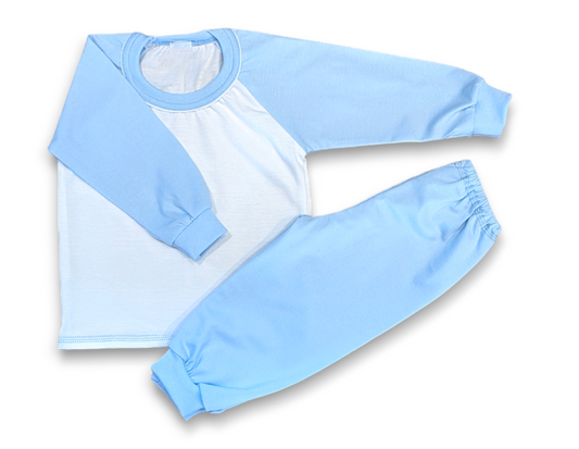 Light Blue & White Cotton Pyjamas