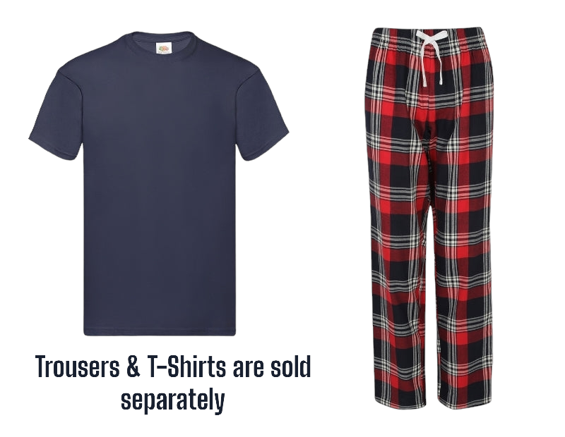 Mens Tartan Lounge Trousers & T-shirt