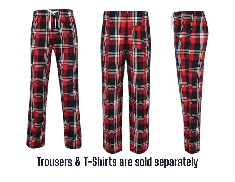 Mens Tartan Lounge Trousers & T-shirt