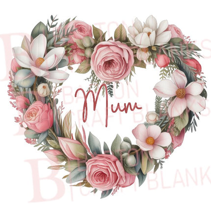 Mother's Day Pastel Floral Heart UVDTF