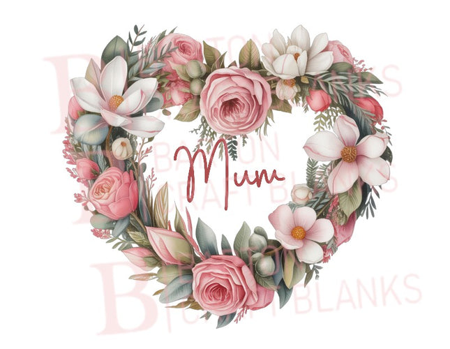 Mother's Day Pastel Floral Heart UVDTF