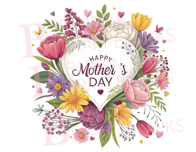 Mother's Day Floral Heart Wreath UVDTF