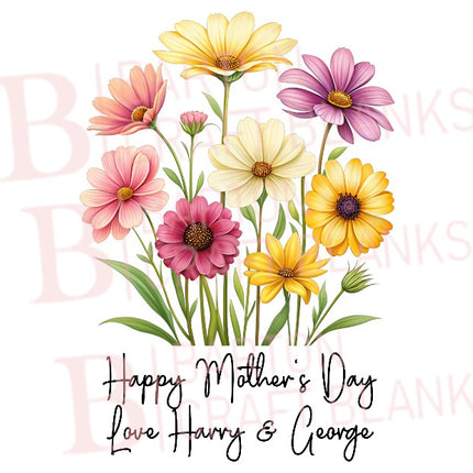 Mother's Day Flowers With Custom Text UVDTF
